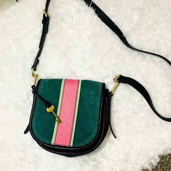 Fossil Handbags - {FOSSIL} Rumi Suede Color Block Mini Crossbody